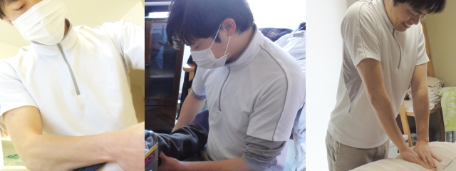 八王子市・多摩市エリアでの健康保険対応の訪問医療マッサージ施術風景